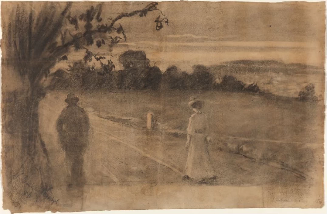 Paesaggio con un uomo e una donna - The National Museum, Oslo